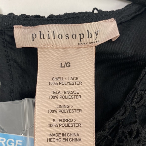 Philosophy Women’s Short Sleeve Lace Overlayed Blouse - Picture 3 of 5